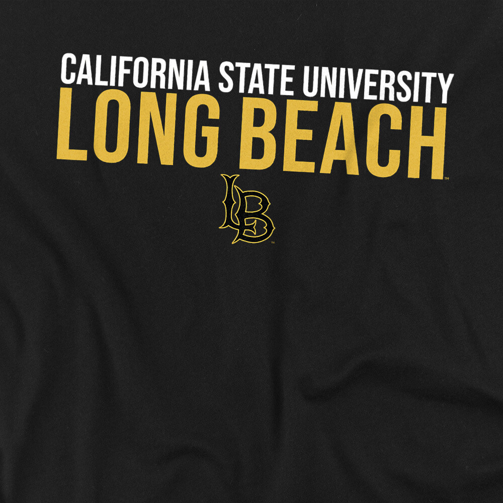 California State University Long Beach Adult T-Shirt Stacked, Black, S-5XL gallery
