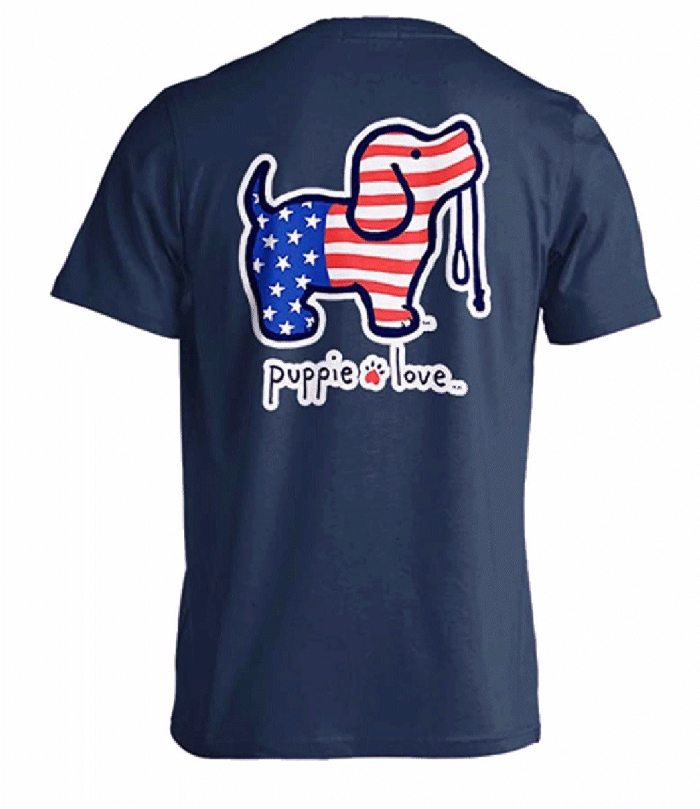 Puppie Love Dog USA Pup Short Sleeve T-Shirt – NEW Fast Free Ship