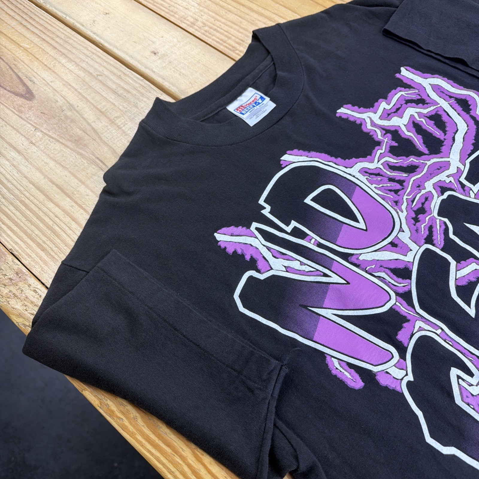 Vintage 90’s No Fear Lightning Graphic Black T-Shirt Men’s Large Single Stitch gallery