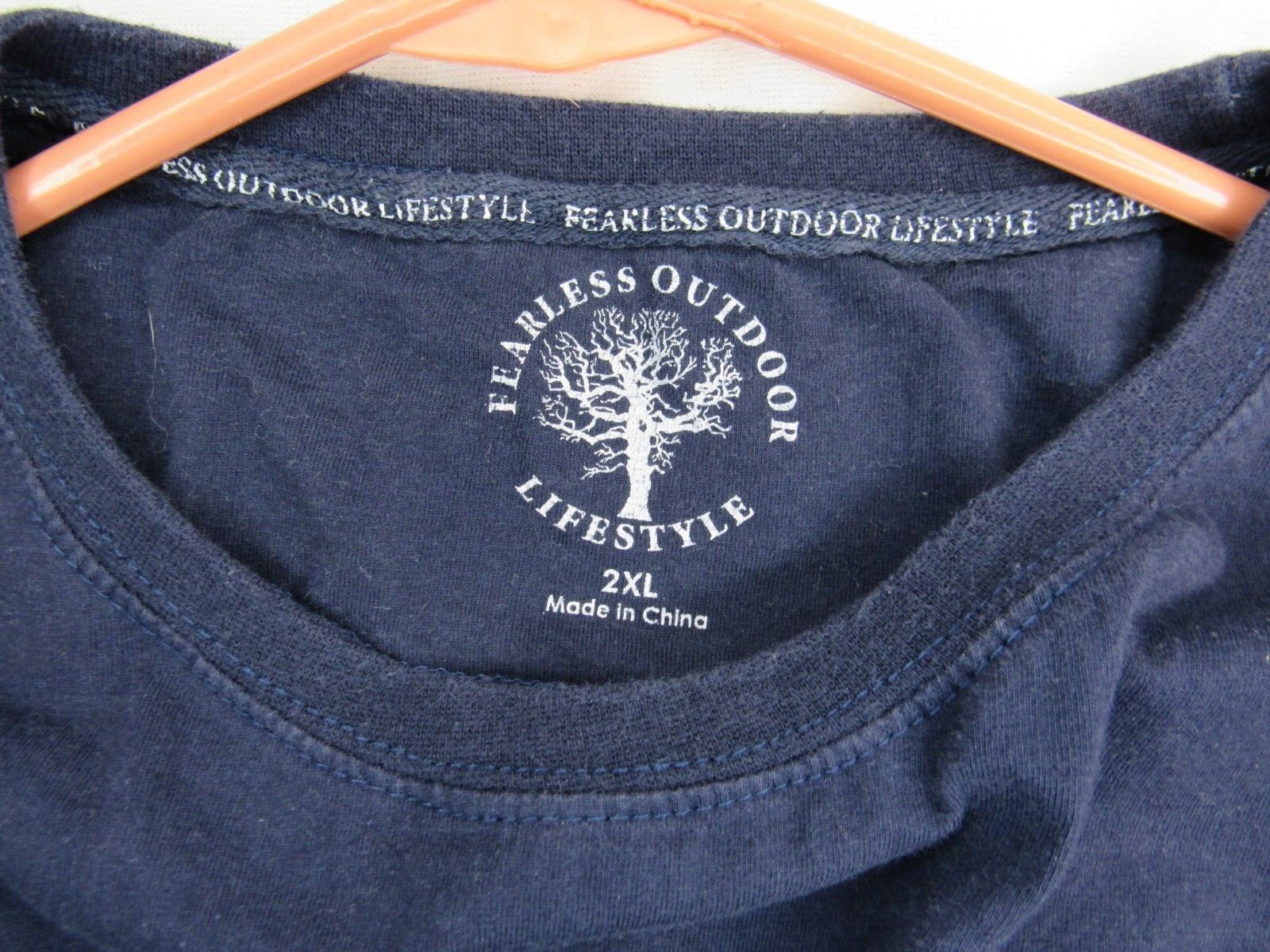 Fearless Outdoor Lifestyle Navy Blue T-Shirt 2XL XXL Full Back Print Deer Hunt gallery