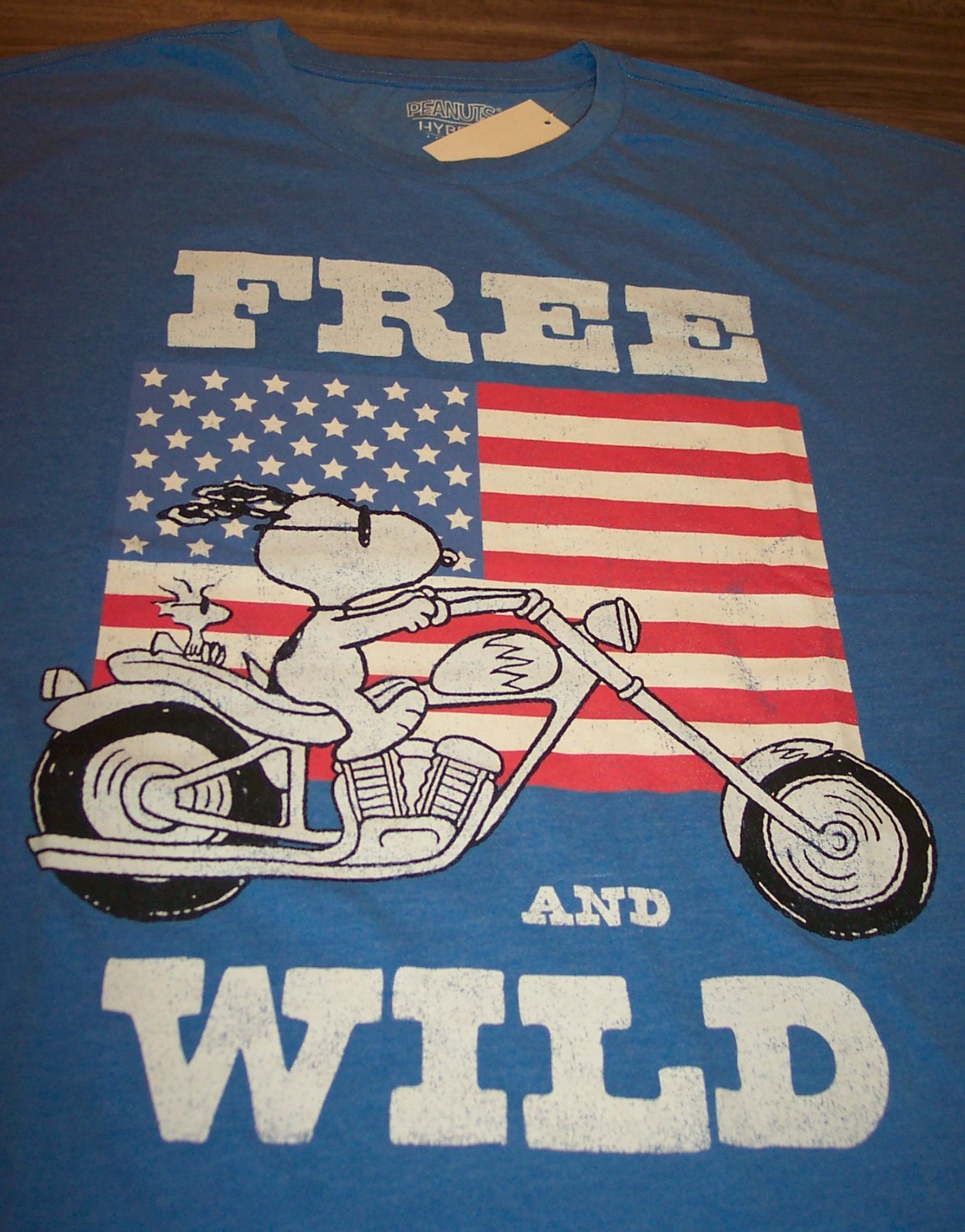 PEANUTS SNOOPY MOTORCYCLE Free and Wild T-Shirt Big and Tall 4XL 4XB NEW w/ Tag gallery