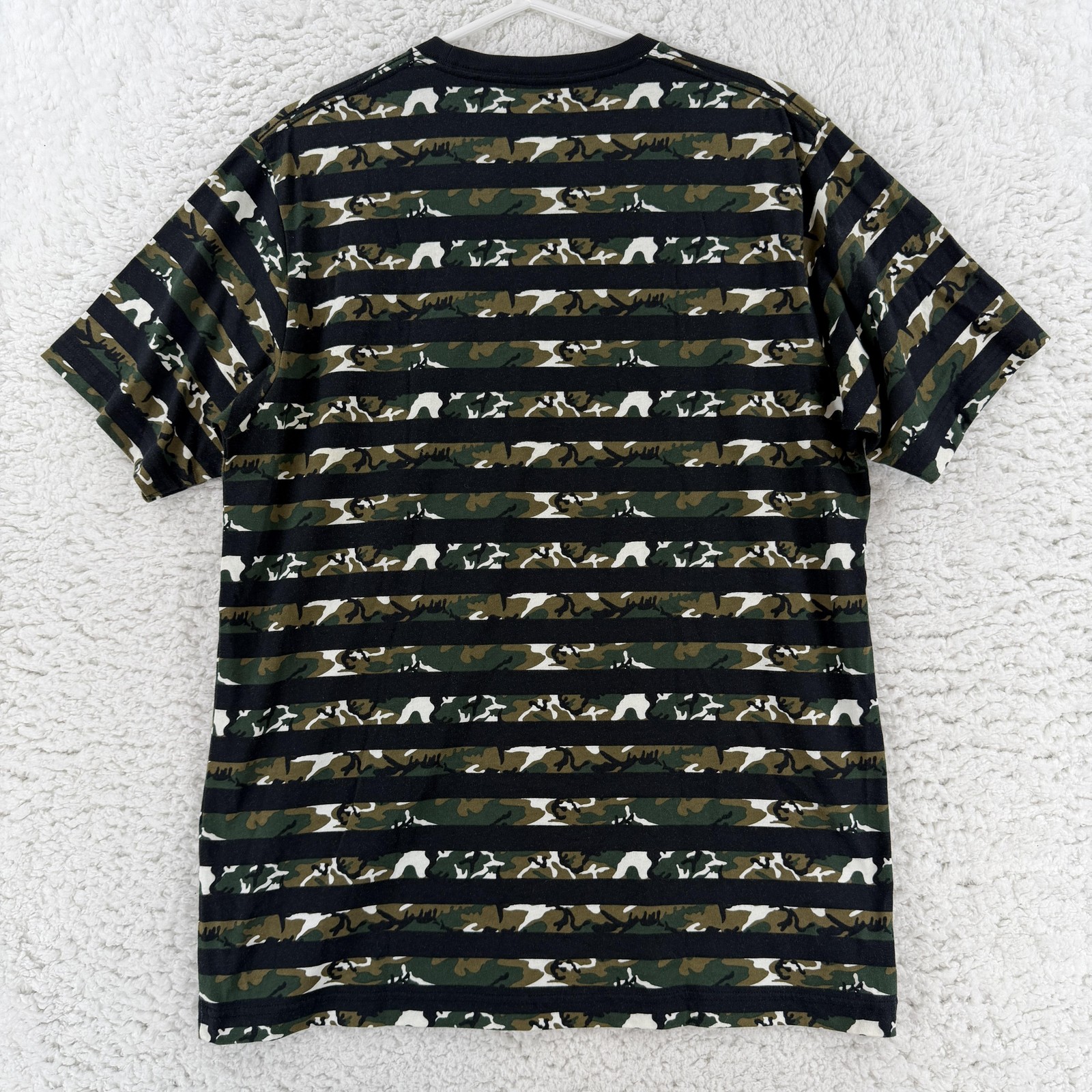 Uniqlo SPRZ NY Shirt Mens Large Green Andy Warhol Camo Stripe Tee T-Shirt gallery
