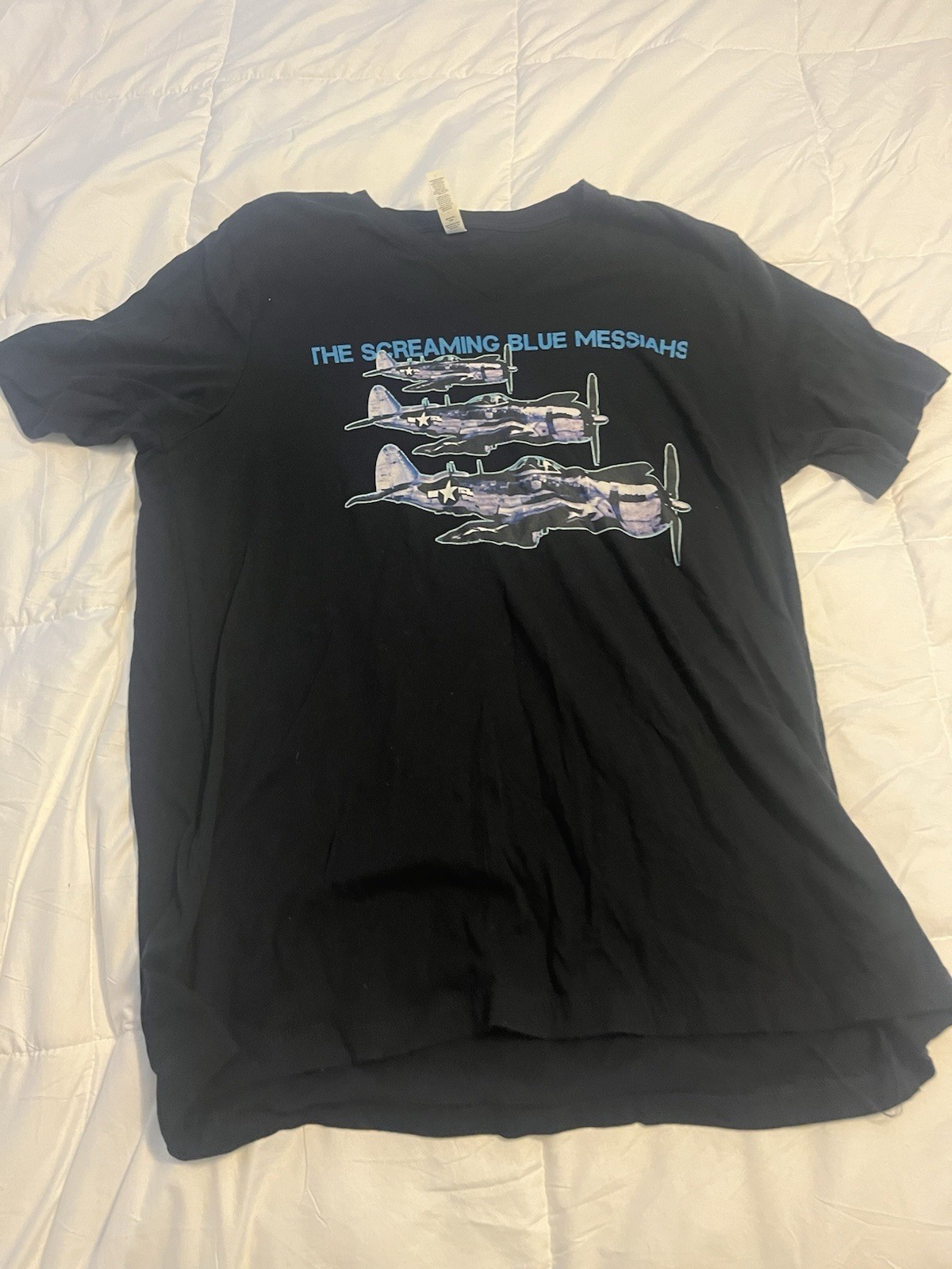 Screaming Blue Messiahs T Shirt with WWII Airplanes On Front Size XL