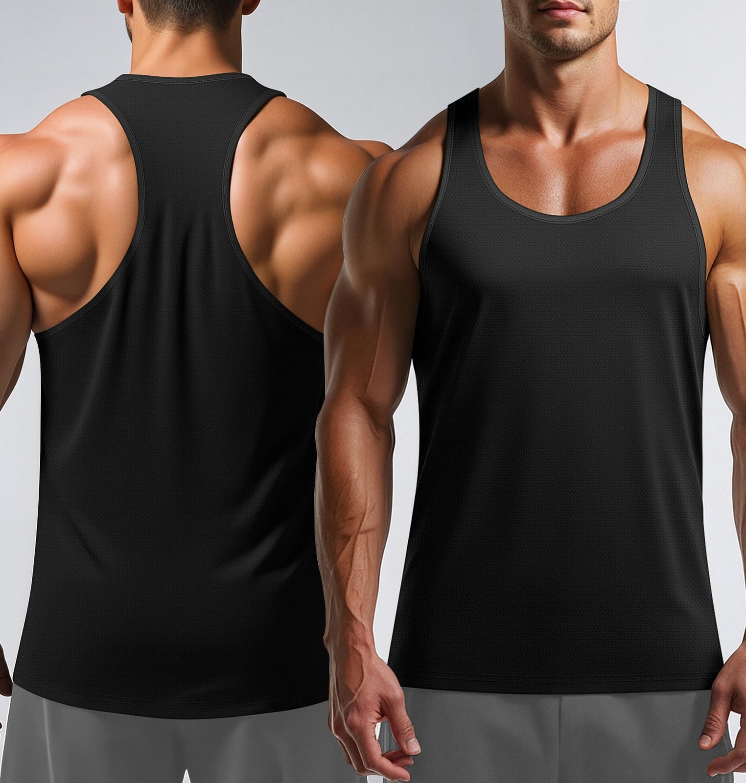 Tank Tops Men YBack Muscle 3 Pack Dry Fit Sleeveless Workout Tank Tops for Me... gallery