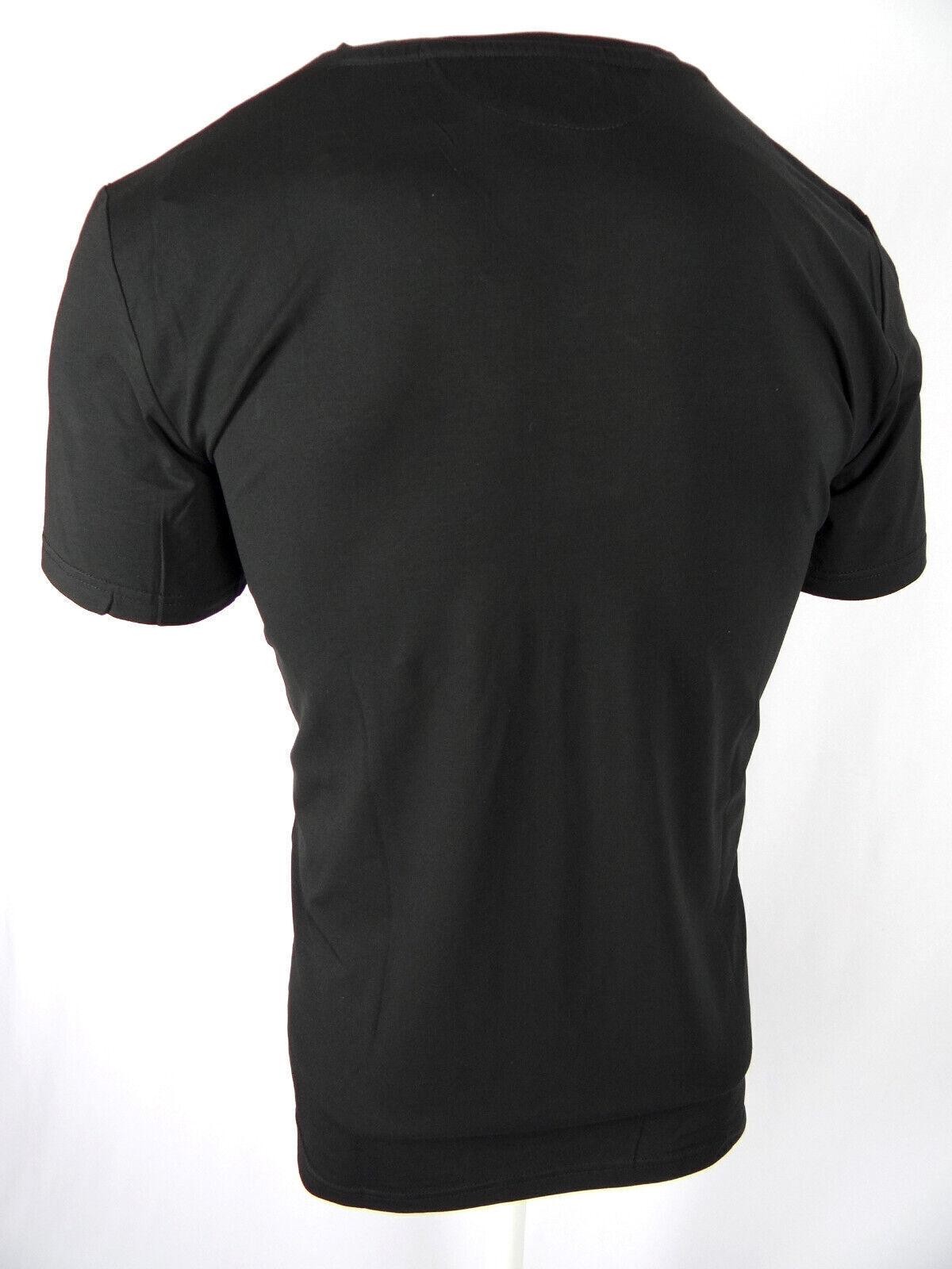Mens T- Shirt Italian Side Sport Stripe Badge V-Neck Slim Fit Stretch Casual gallery