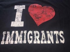 I Love Immigrants Adult Tshirt Medium Alta Gracia Apparel Dominican Republic