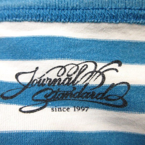 Journal Standard Tshirt Cut and Sew Border Short Sleeve L Blue White /YI Men's gallery