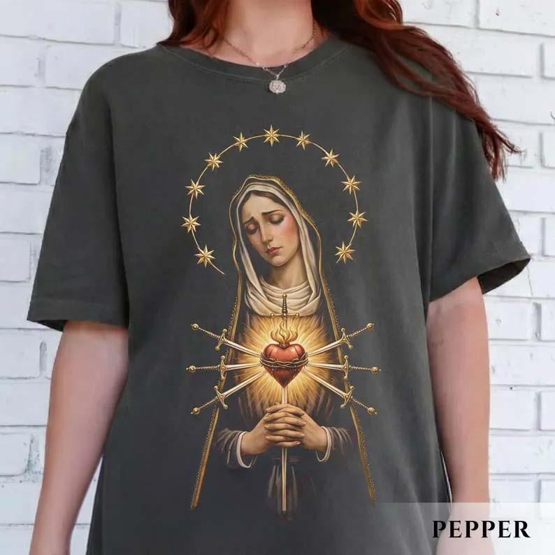 Our Lady Of Sorrows Shirt Christian T-Shirts Catholic Gift for Women and Men gallery