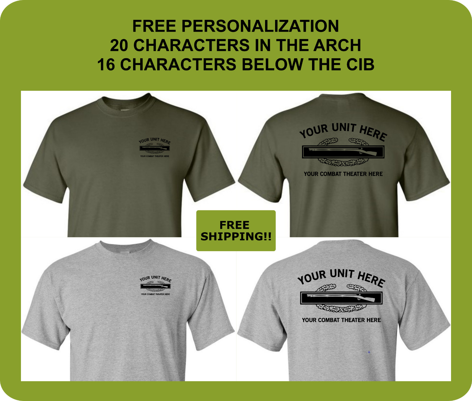 Combat Infantryman Badge Shirt, CIB Custom Performance Shirt, Infantry Shirt gallery