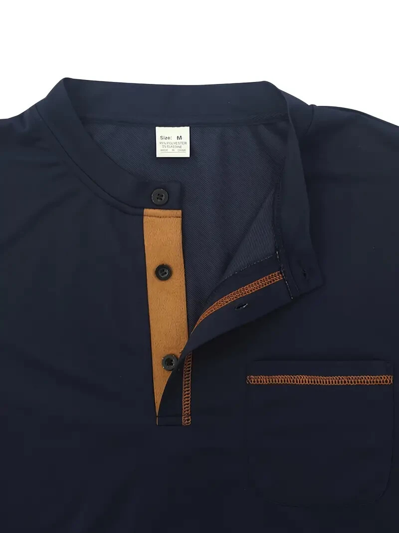 New Men's Navy-Blue Long Sleeve Crew Neck Sports Shirt Soft Slight Stretch XL gallery