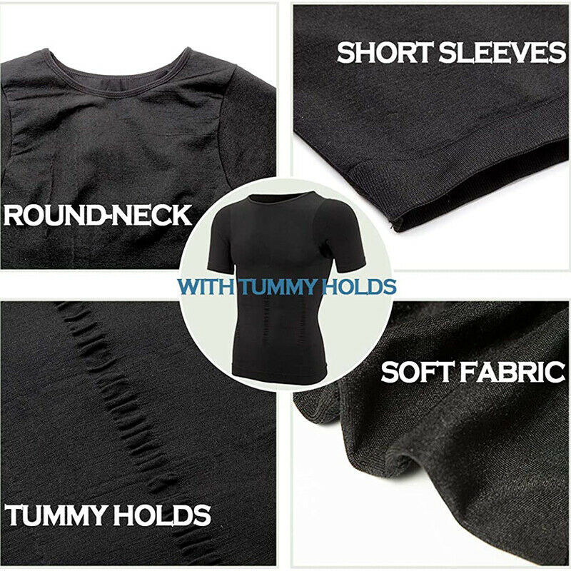 Men Crewneck Pullover T-Shirt Compression Shaper Tummy Control Slimming Tank Top gallery