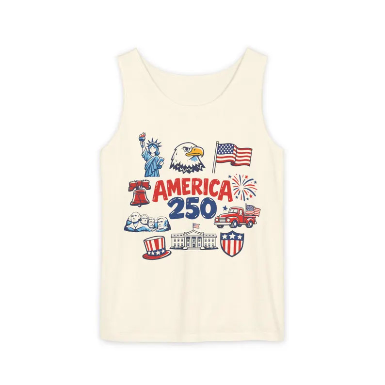 4th of July America Doodle Patriotic USA Tank Top gallery