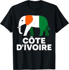 Ivory Coast Elephant Côte d’Ivoire Flag. Men, Women & Kids T-Shirt