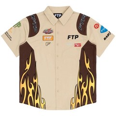 FTP Raceway Button Up Shirt (Tan) – Size XL – As Pictured