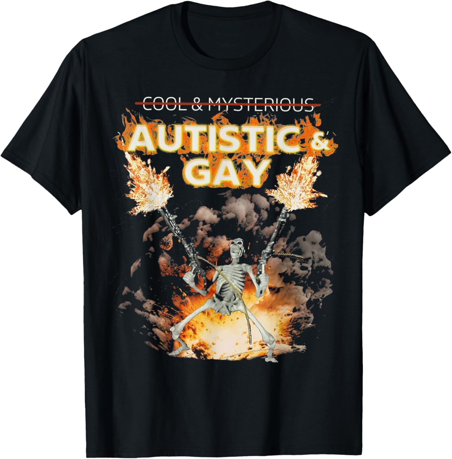 Autistic and Gay Skeleton Funny T-Shirt gallery