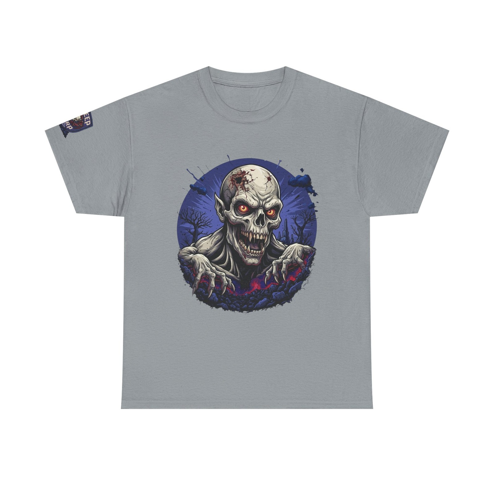 KREEP KORP Creepy Zombie Skull Tee | Halloween Horror, Night Graveyard