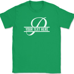 Letter P Monogram Your Text Here Custom T-Shirt Personalize Family Tee
