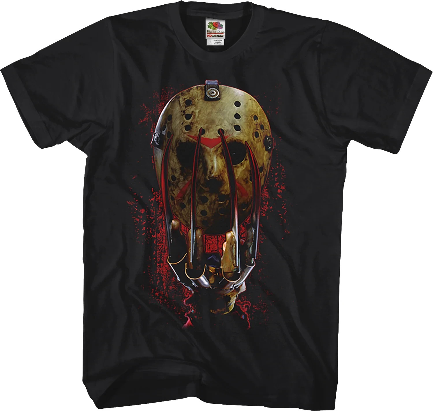 Glove And Mask Freddy vs. Jason T-Shirt 180 GSM | 100% Cotton DTG Print