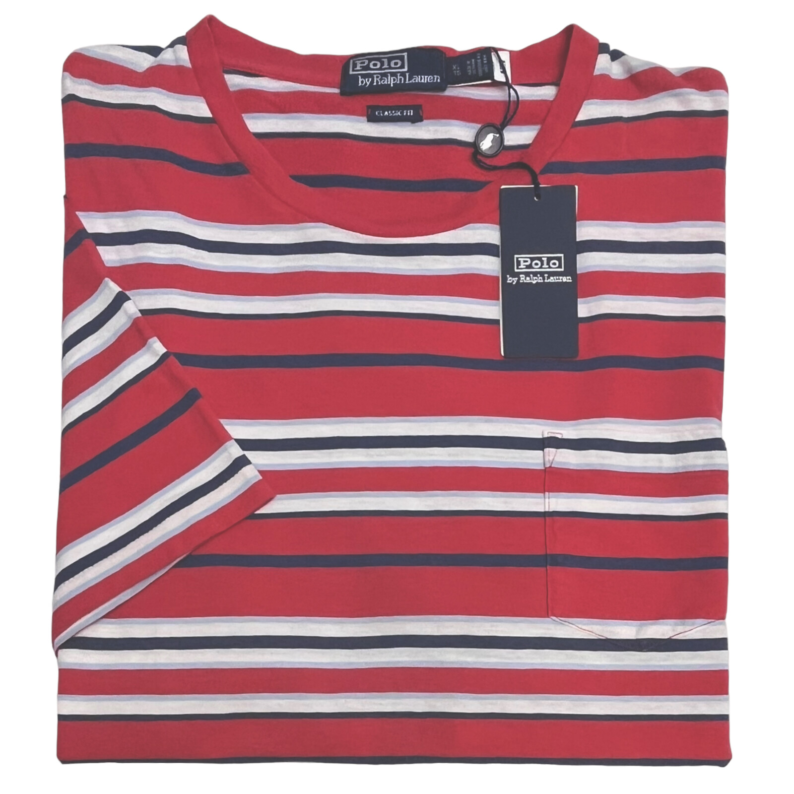 Polo Country Ralph Lauren Short Sleeve Tee T-Shirt Classic Fit Red Stripe $75 gallery