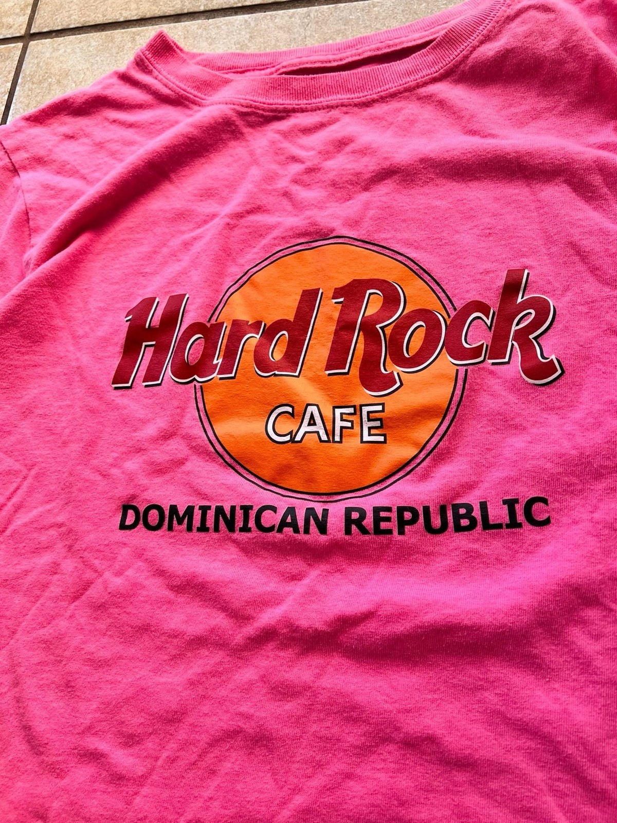 Hard Rock Cafe Dominican Republic Neon Pink Graphic T-Shirt gallery
