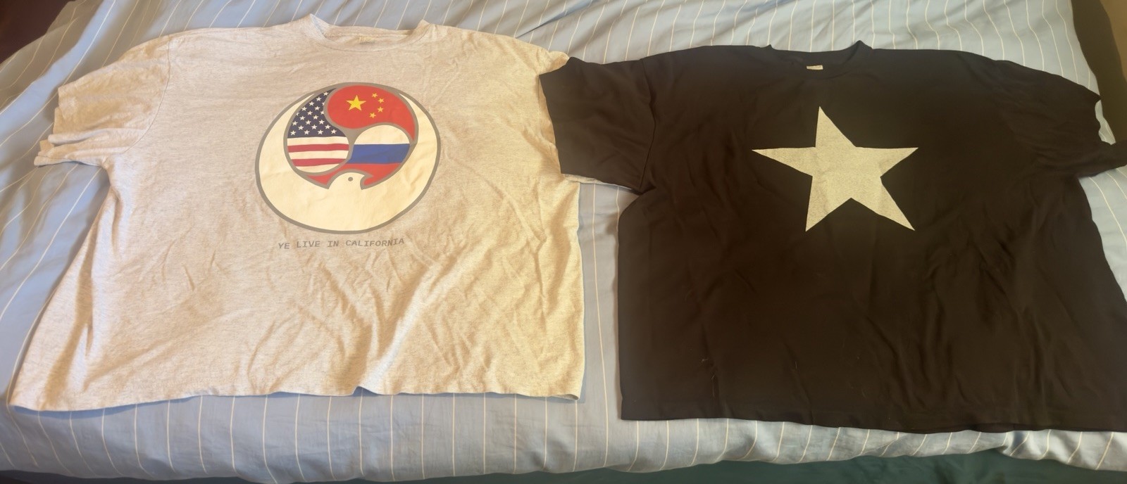 Two Kanye West Sofi Stadium 2026 (April 1st) T Shirts L-XL (Size 3)