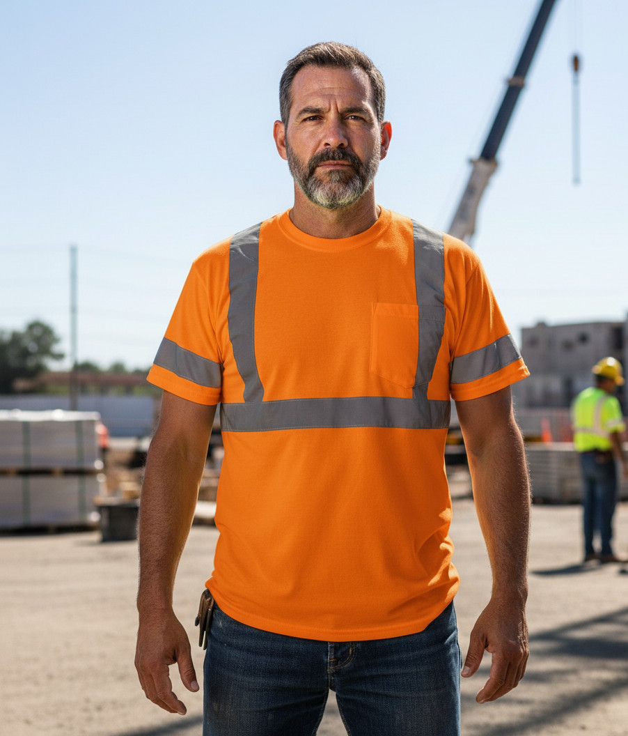 High Visibility Fluorescent Safety T-Shirt -Half Sleeve-100% Polyester-Pack of 3 gallery