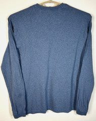 Left Coast Tee Men’s Medium Blue Striped Cotton Long Sleeve V Neck