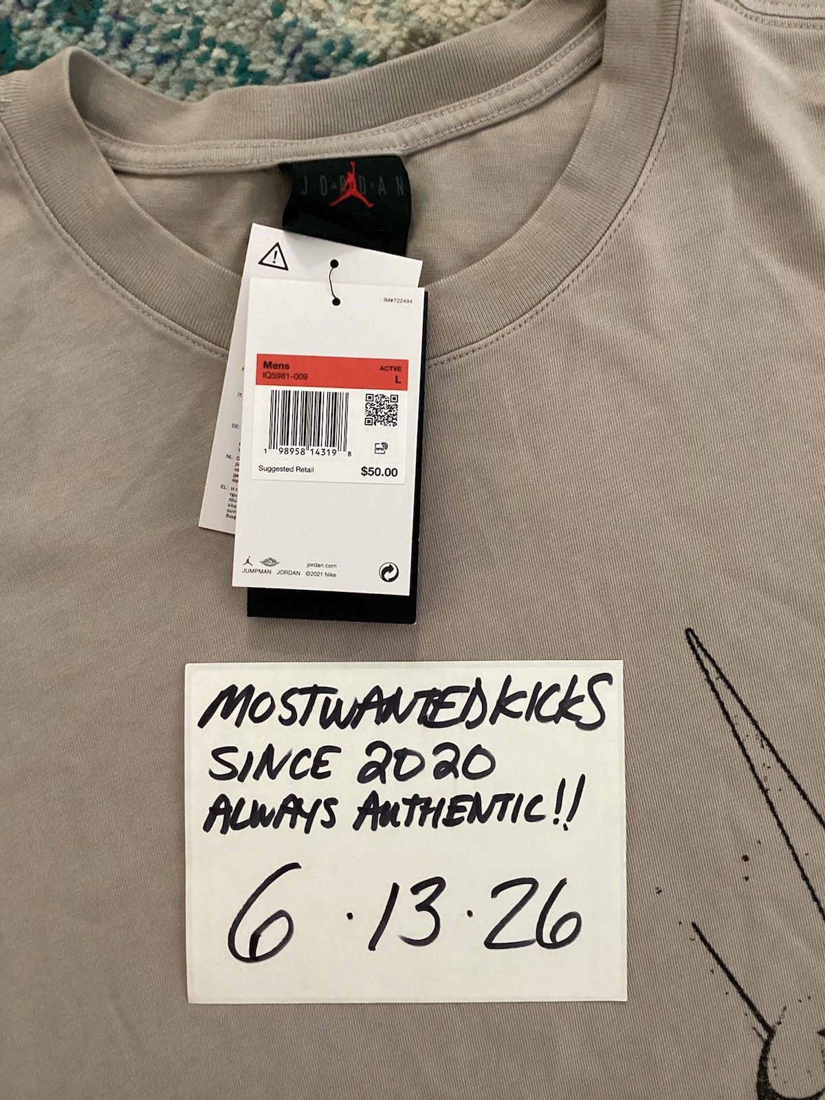 NWT Nike Air Jordan “23” College Grey Graphic Loose Fit T-Shirt Men’s Sz L gallery