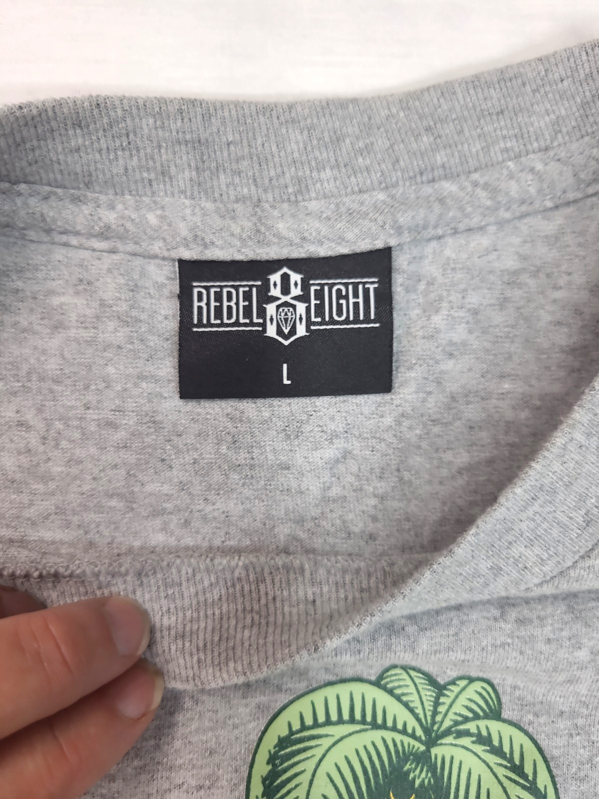 REBEL EIGHT 8 Graphic Art T Shirt Gray Men's Large gallery