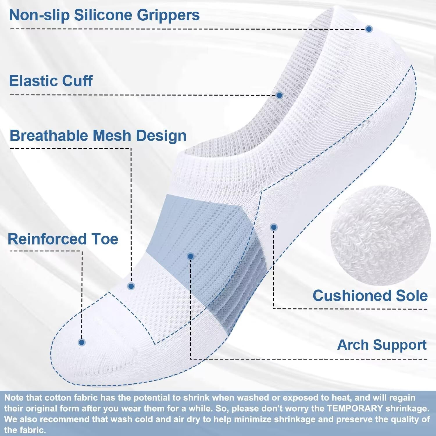 Toes Home No Show Socks Womens Cushioned Low Cut Athletic Hidden Liner Socks ... gallery