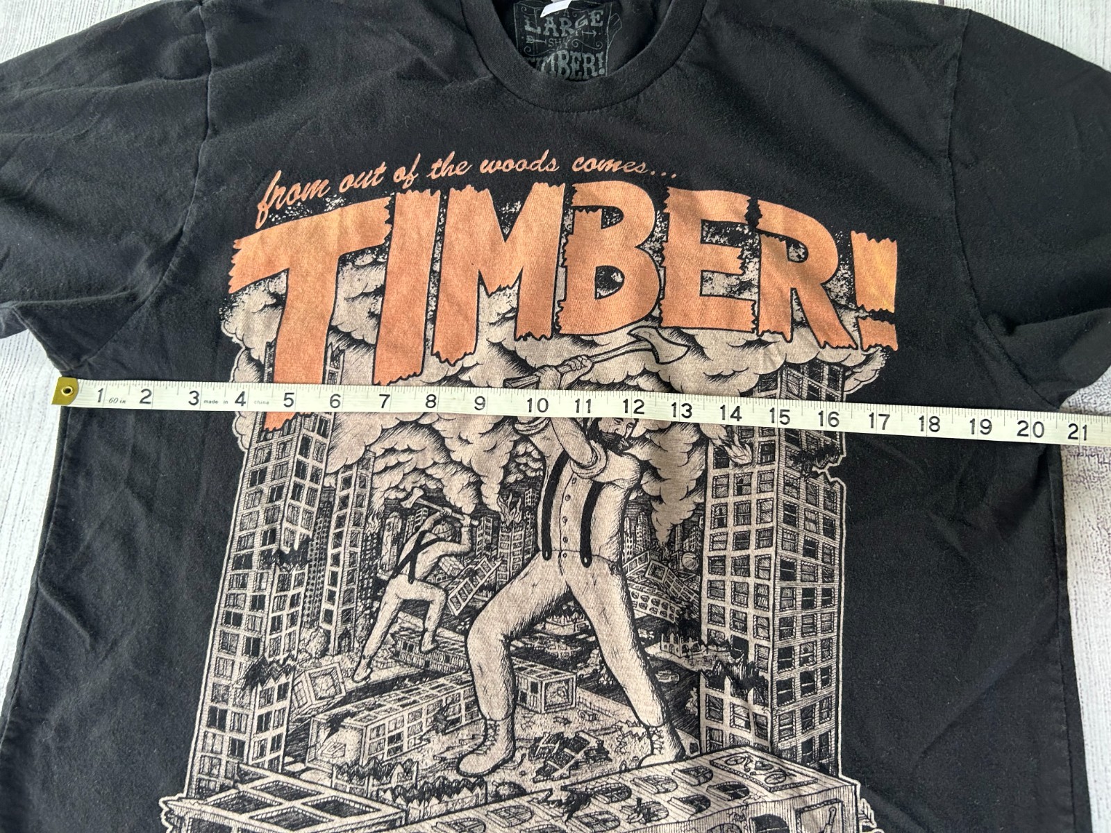 Chad Eaton TIMBER! preservation society t-shirt size L lumberjack environmental gallery