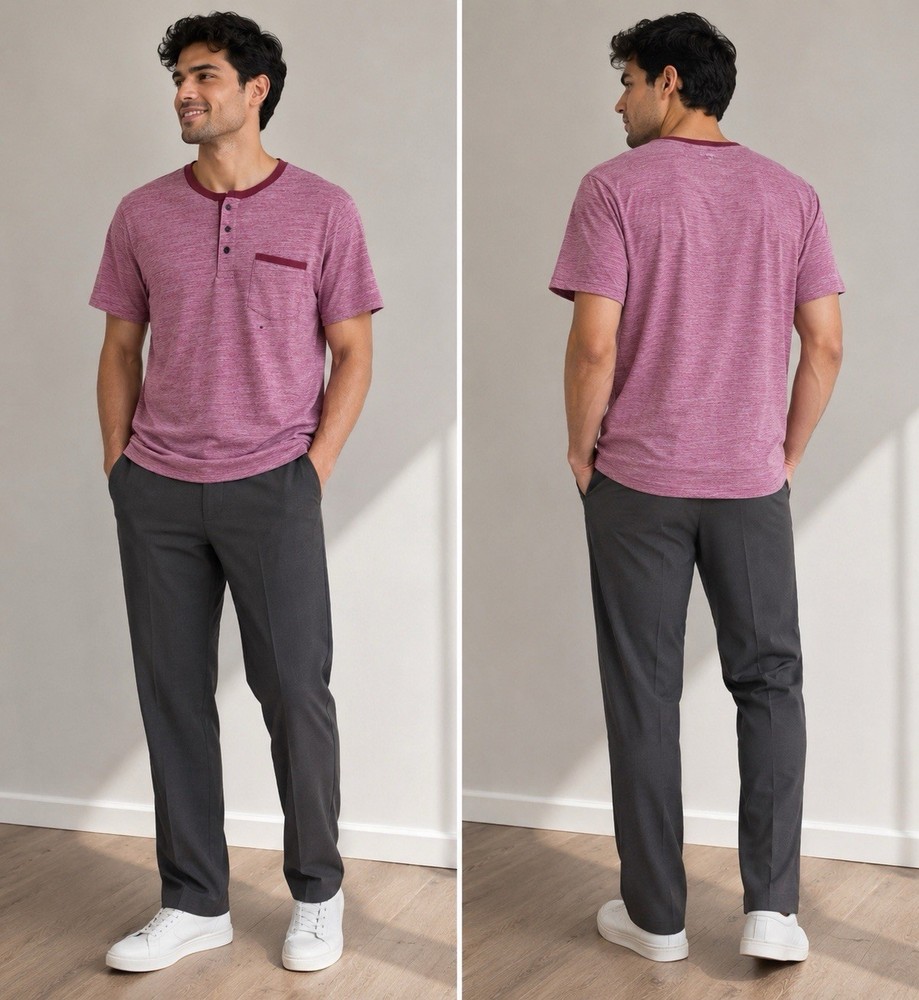 Express Men’s Heathered Mauve Short-Sleeve Crew Tee