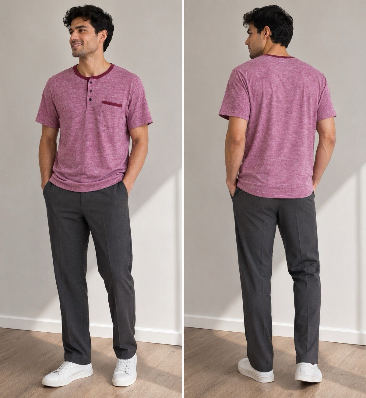Express Men’s Heathered Mauve Short-Sleeve Crew Tee