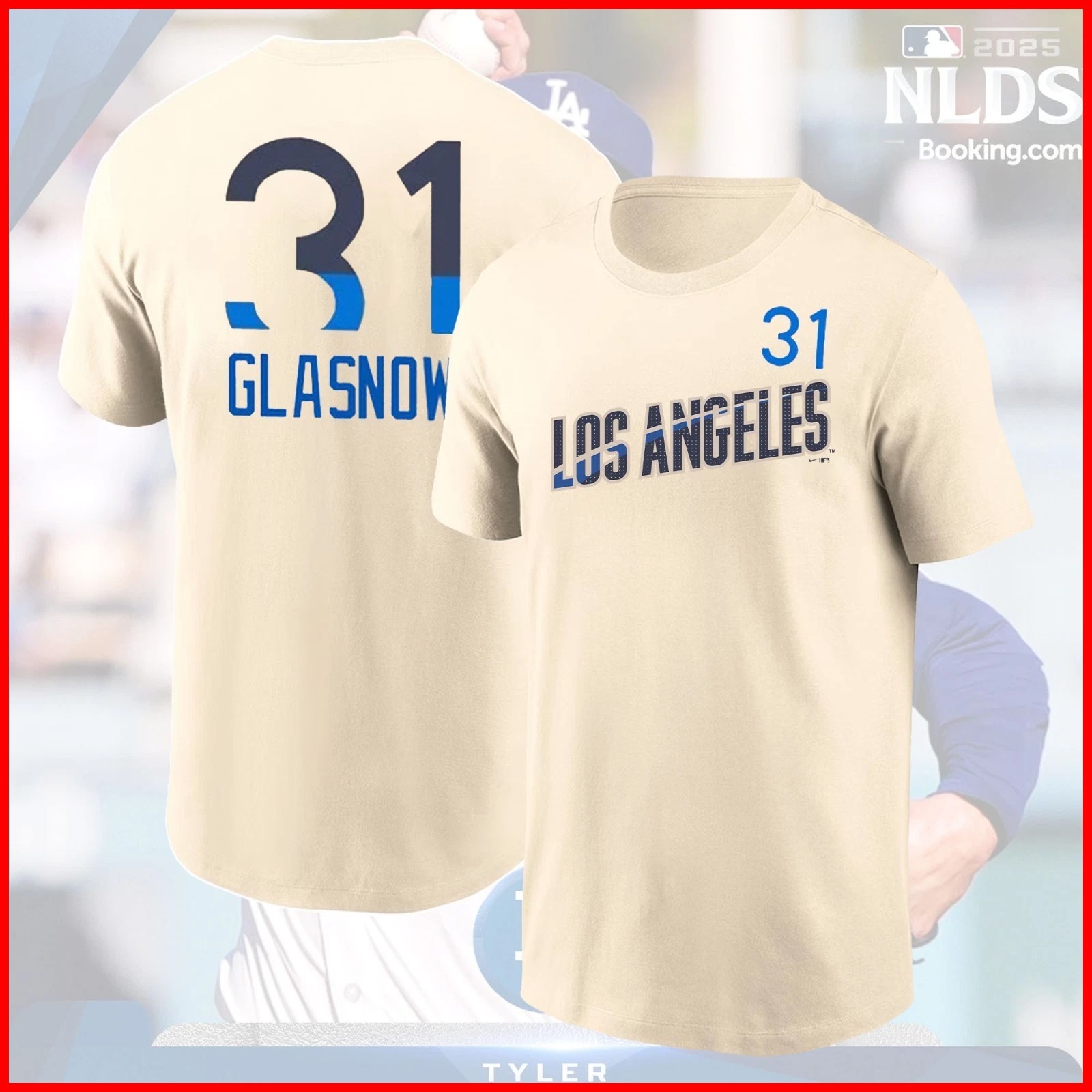 HOT 2025 Tyler Glasnow #31 Los Angeles Dodgers Player Name & Number For Fan gallery