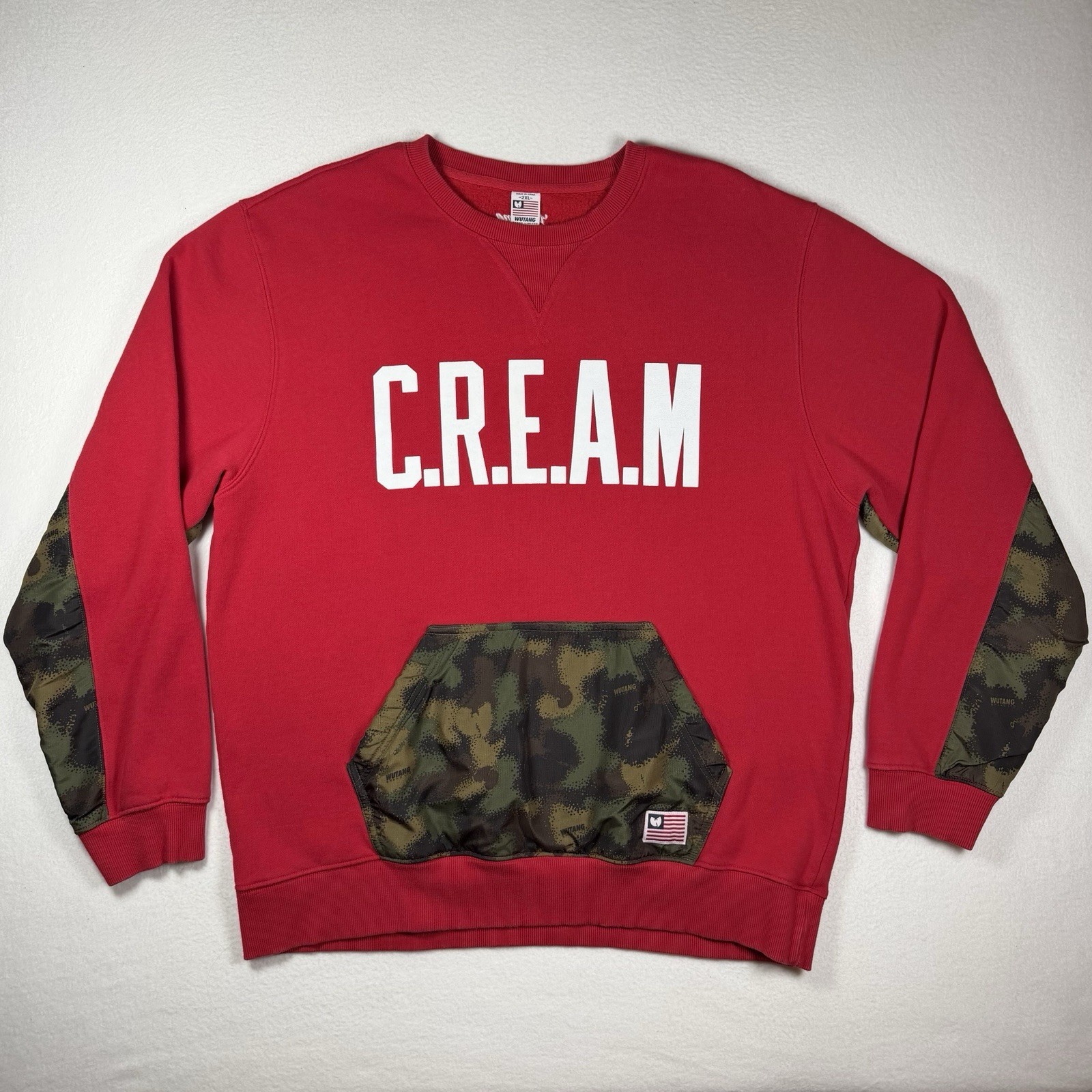 RARE Wu-Tang CREAM Sweatshirt Red Camo Size 2XL Crewneck Wu-Tang Brand Limited gallery