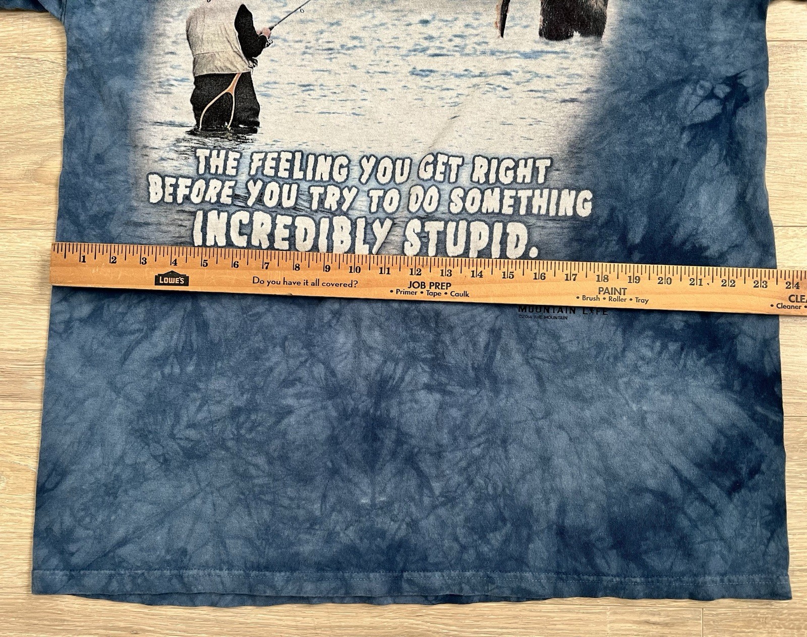 The Mountain Shirt Mens XL Blue Tie Dye Short Sleeve Bear Fishing Fisherman S/S gallery