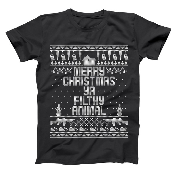 Home Merry Christmas Ya Filthy Animal Funny Xmas Black Basic Men's T-Shirt gallery