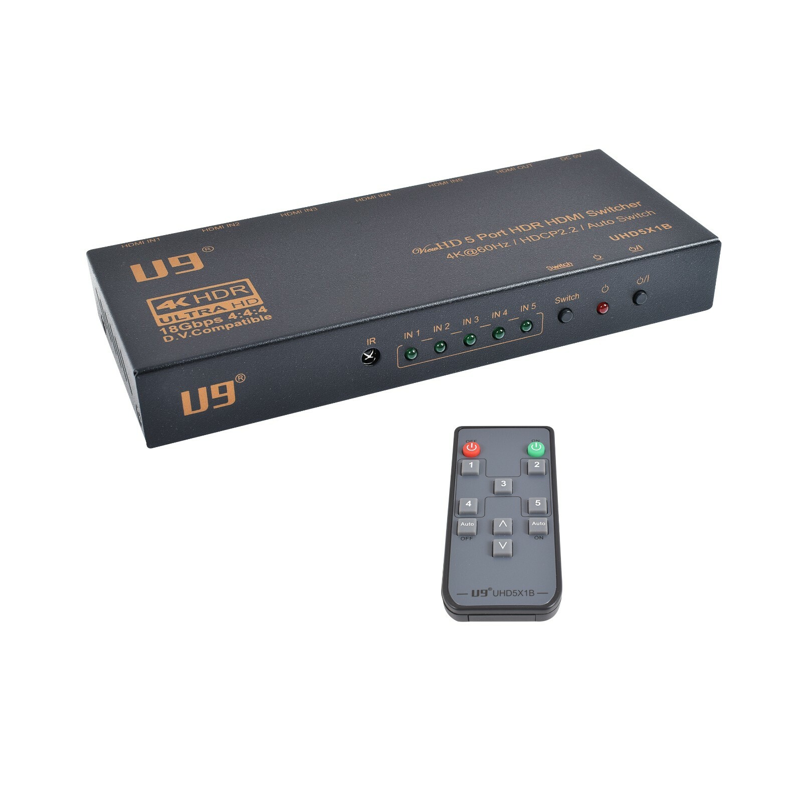 U9 ViewHD 3×1 4×1 5×1 4K/60Hz HDR Dolby Vision HDMI Switch with Audio Extractor