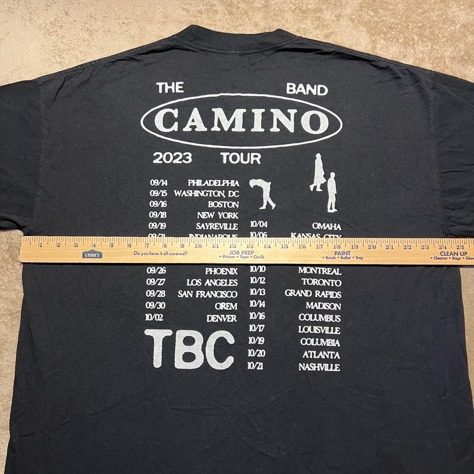 The Band Camino 2023 Tour T Shirt Mens XL Black Los Angeles Apparel Concert Tee gallery