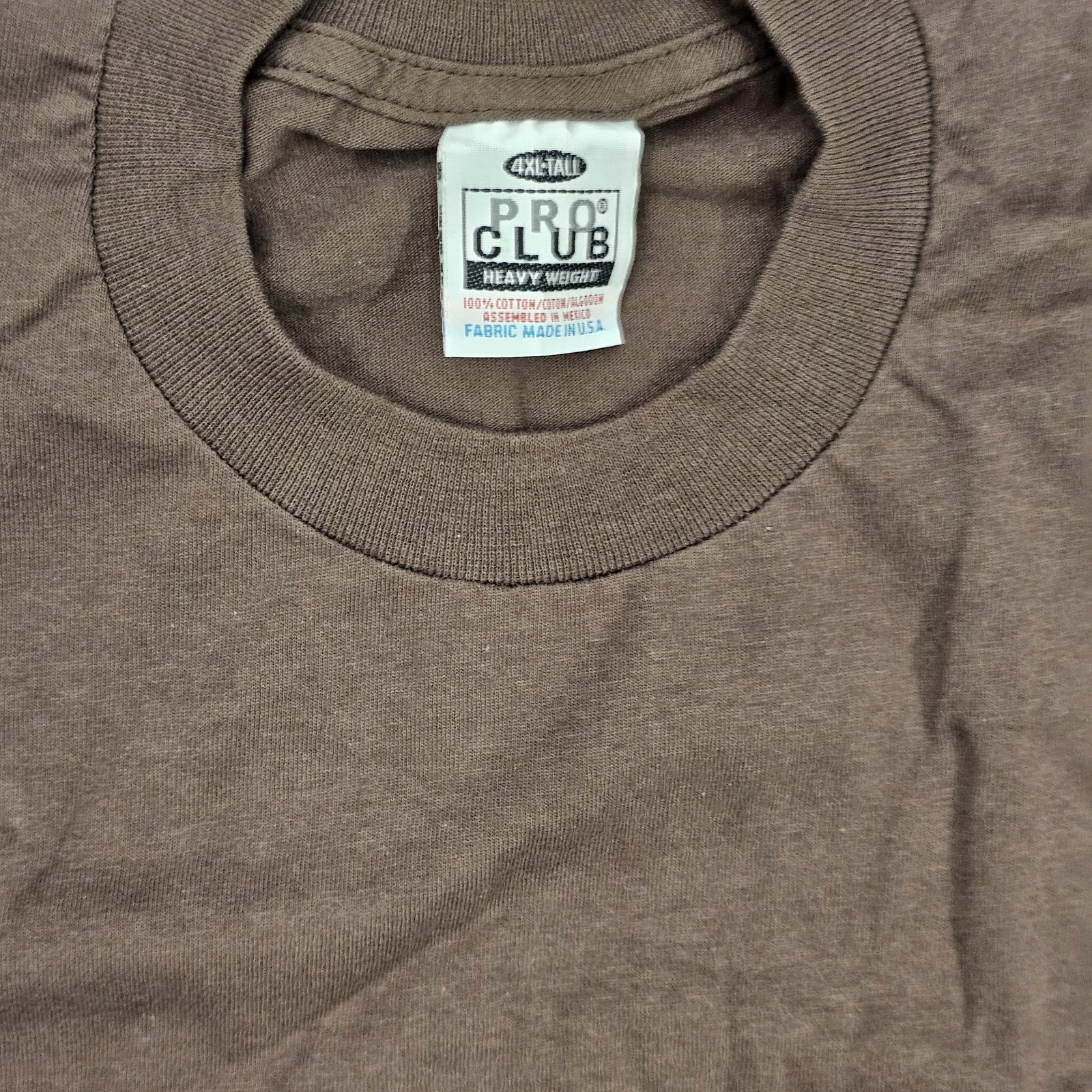 Pro Club Heavyweight Crew Neck T-Shirt 4XL Tall Brown gallery