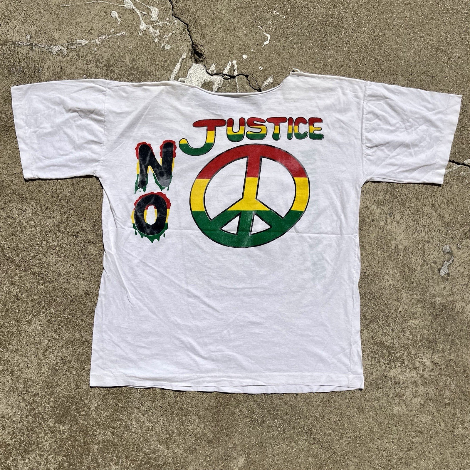 Vintage 90s Rodney King T Shirt No Justice No Peace LA Riots Black History gallery
