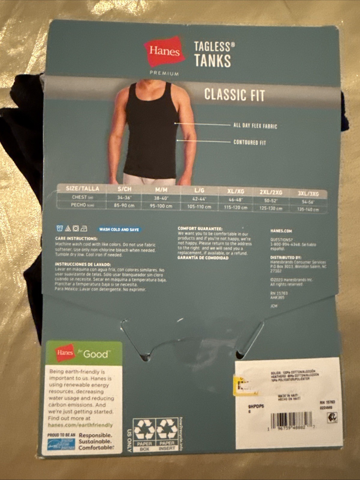 NEW Hanes Premium 5 Pack Tanks Classic Fit Black Gray Men's Size Small 34-36" gallery
