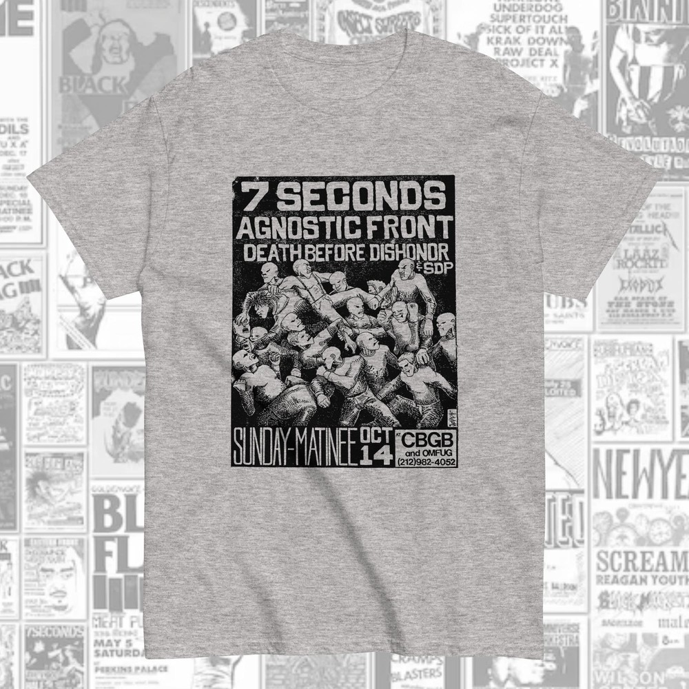 Agnostic Front Seven Seconds CBGB’s Show Flyer T-Shirt Hardcore Punk NYHC