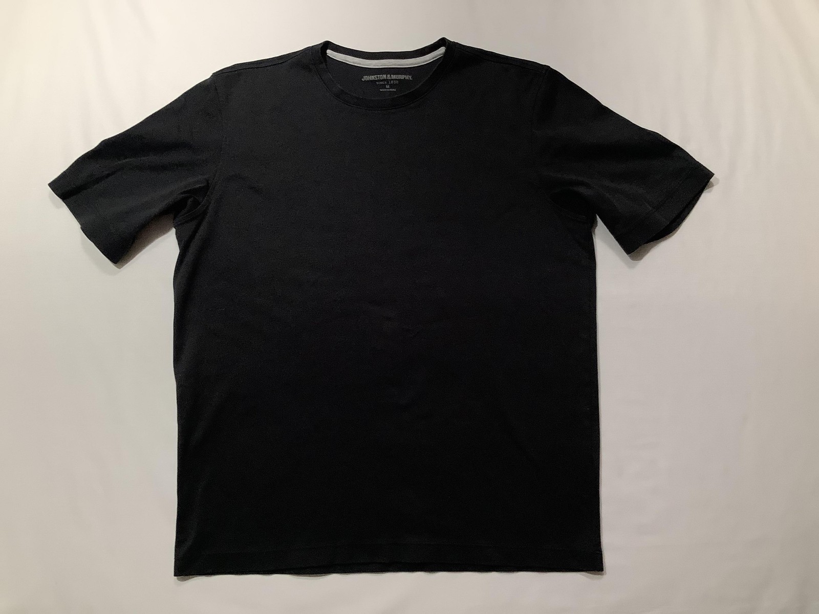Johnston & Murphy Shirt Mens Medium Black Pima Cotton Crewneck Soft Tee