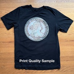Draped Bust Silver Dollar Coin T-Shirt — 1804 Liberty Coin Collector Gift Tee