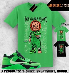 Tee Shirt Matching Travis Scott Jumpman Jack Green Spark To Match Sneaker Chucky