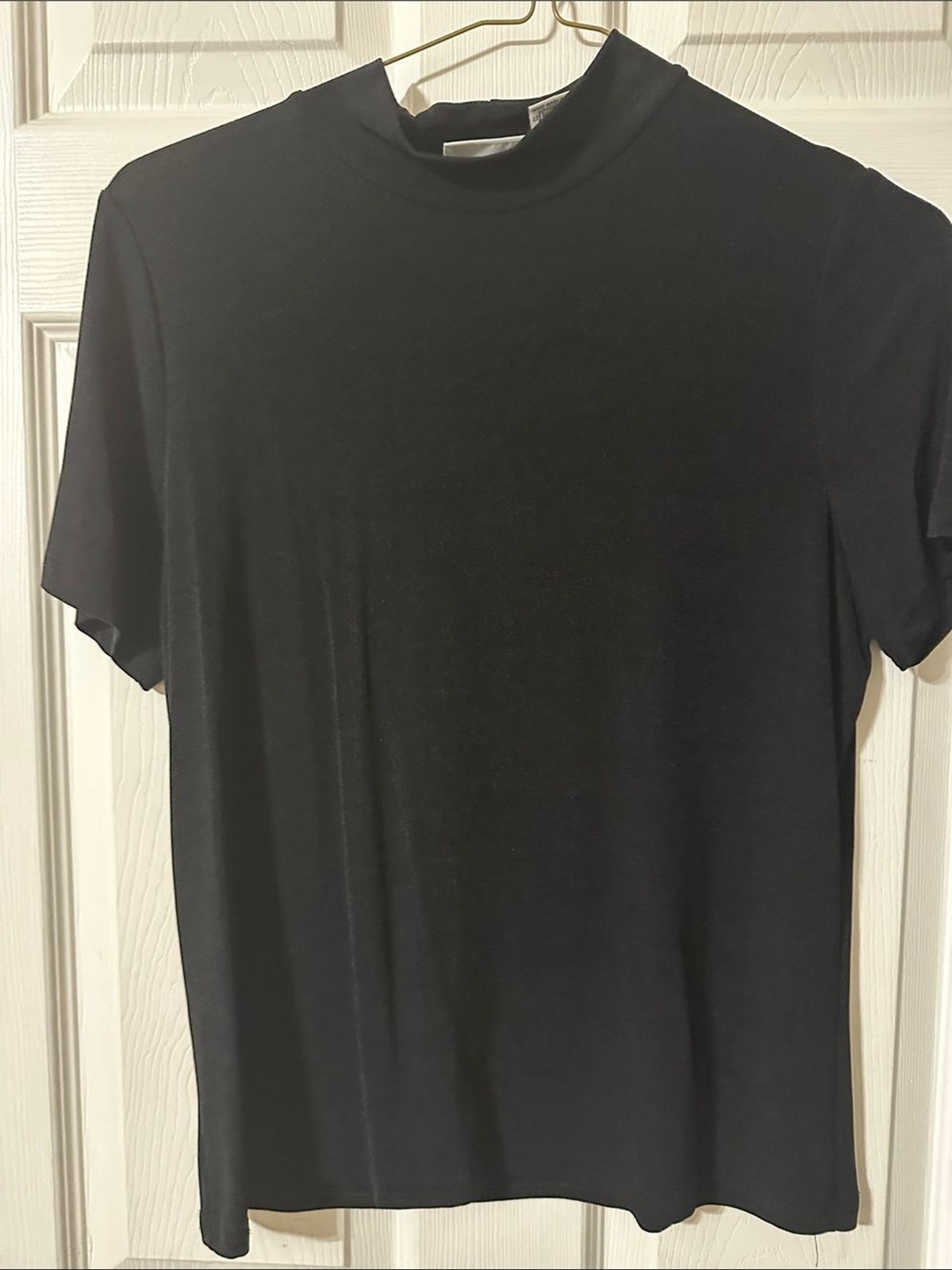 kathy ireland Black Short-Sleeve Mock Neck Tee gallery