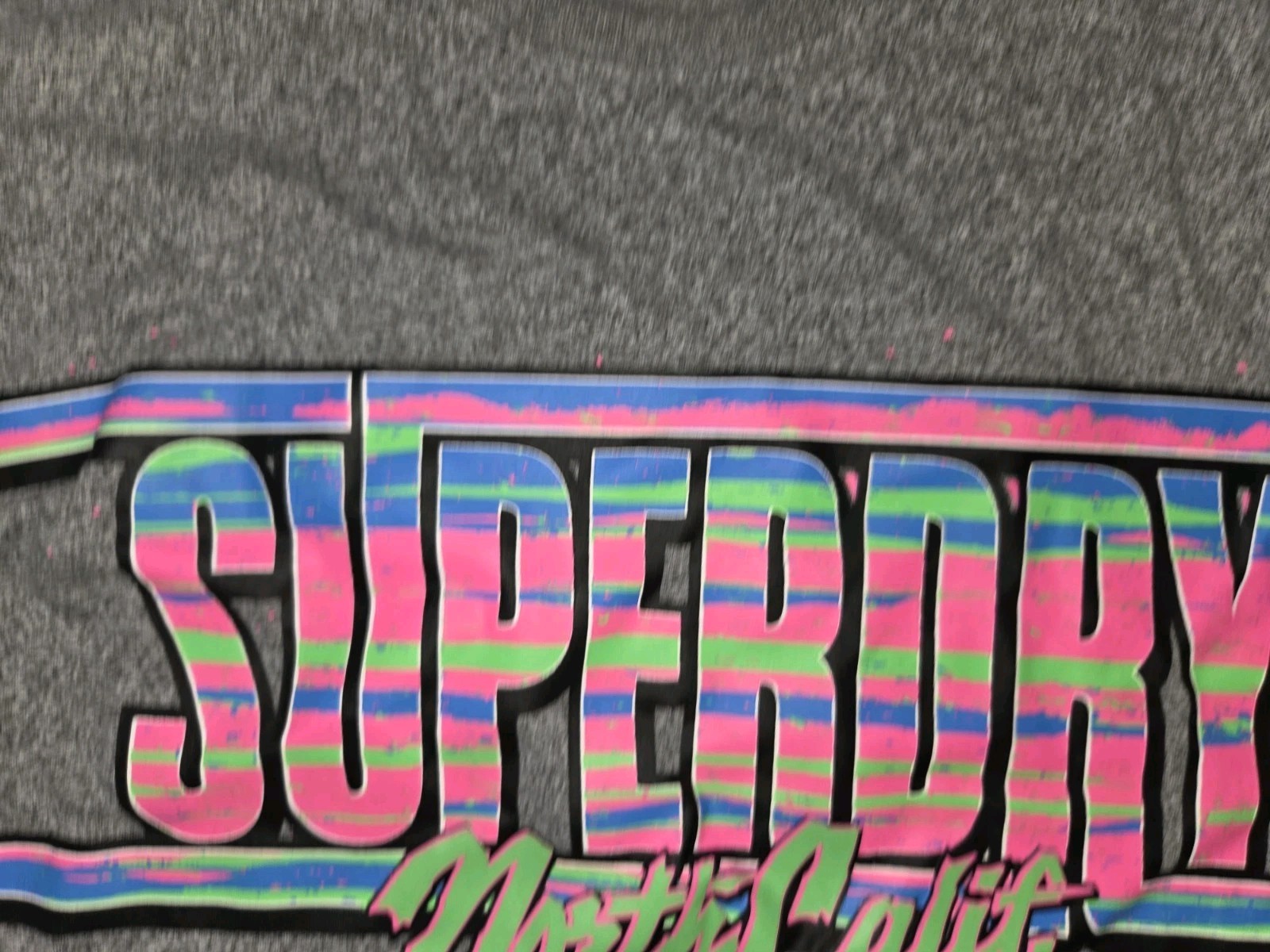 Men's 3XL Superdry Grey / White Grit T-Shirt. Multicoloured Logo. Great Cond. gallery