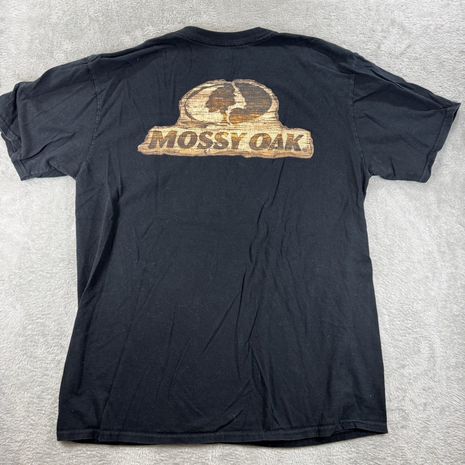 Mossy Oak Men's Black Outdoor Retro Hunting Graphic Tee Shirt Size Large Logo gallery