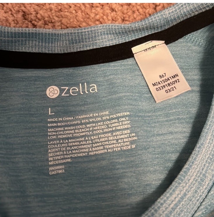 Zella Crewneck Micro modal Spandex Short Sleeve Men T-Shirt Blue L gallery